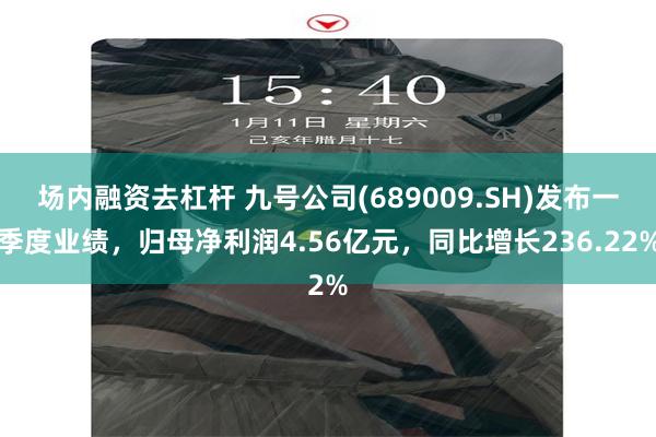 场内融资去杠杆 九号公司(689009.SH)发布一季度业绩，归母净利润4.56亿元，同比增长236.22%