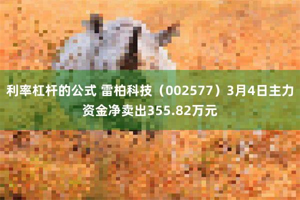 利率杠杆的公式 雷柏科技（002577）3月4日主力资金净卖出355.82万元