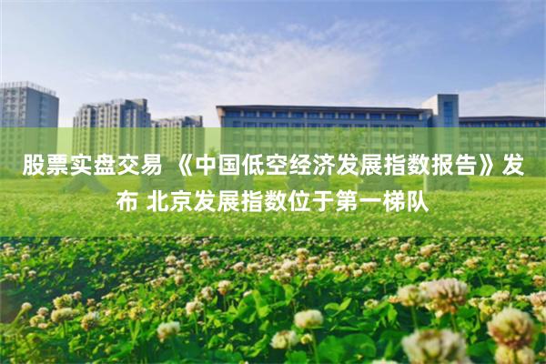 股票实盘交易 《中国低空经济发展指数报告》发布 北京发展指数位于第一梯队