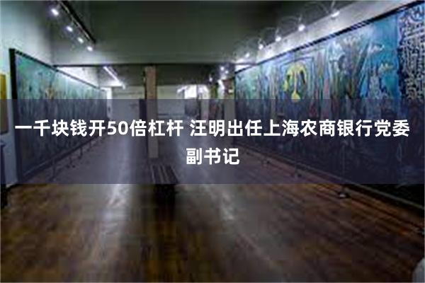 一千块钱开50倍杠杆 汪明出任上海农商银行党委副书记
